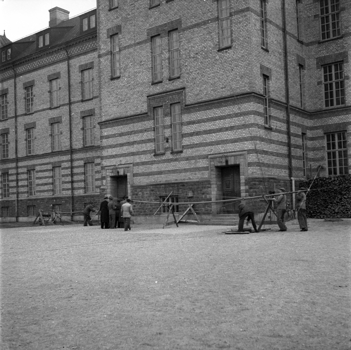 Radiomast Pa Brynasskolan Oktober 1945 Lansmuseet Gavleborg Digitaltmuseum